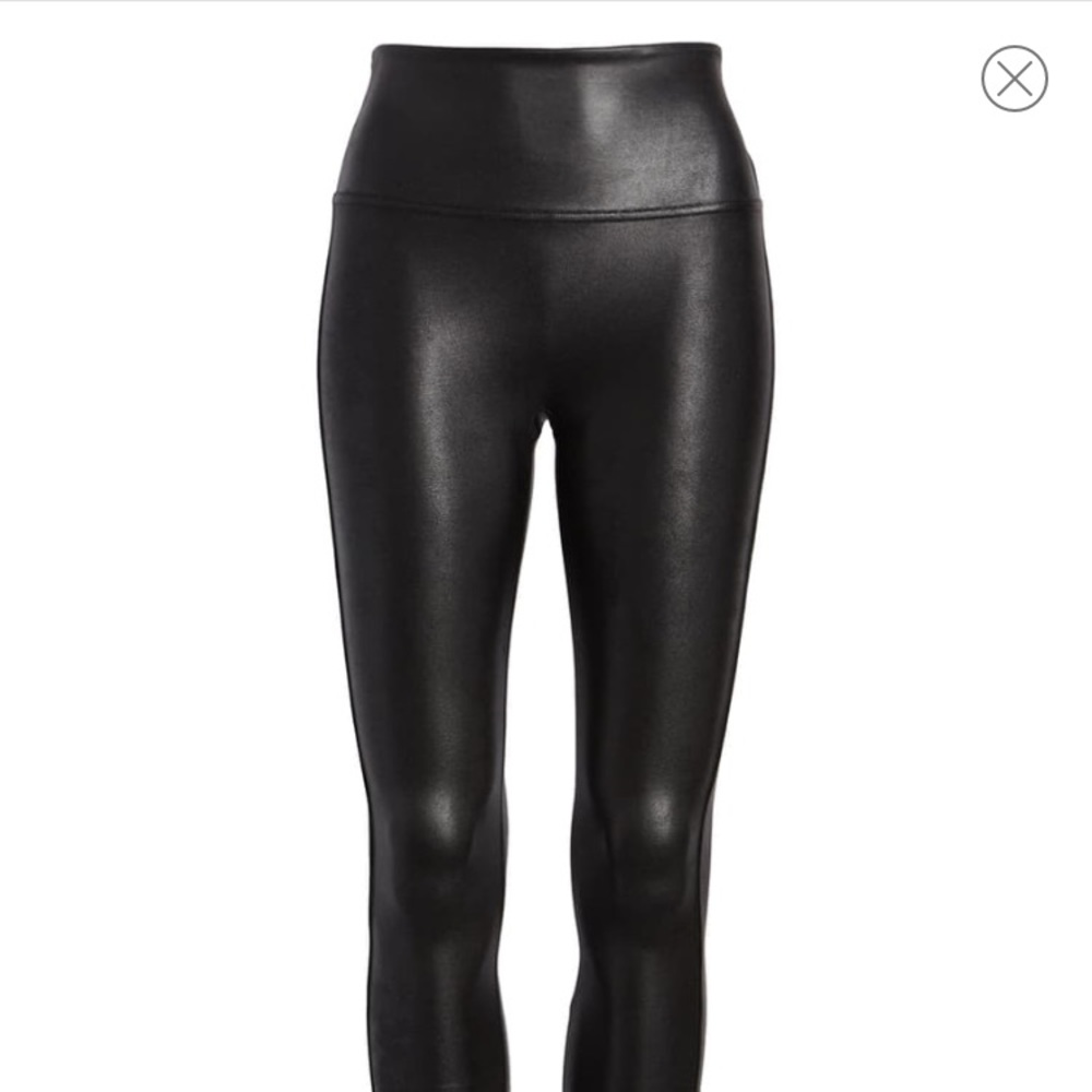 Spanx faux leather leggings XS petite barely worn